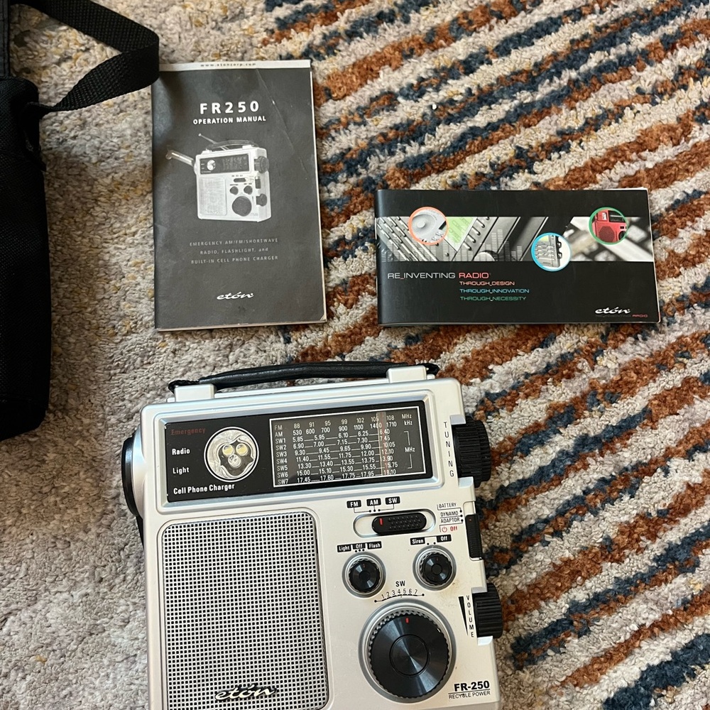 Eton FR-250 Portable Radio — White and Black Accents